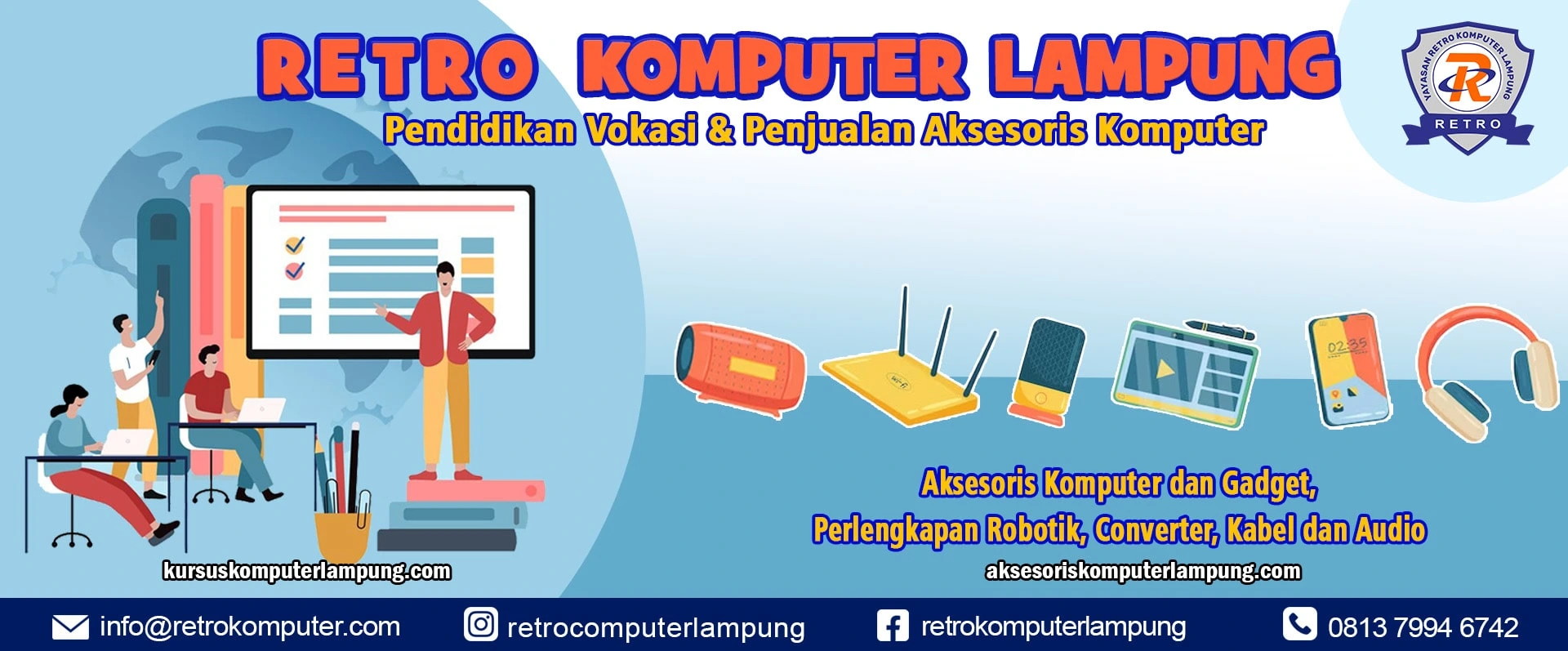 banner Retro Kursus dan Aksesoris Komputer